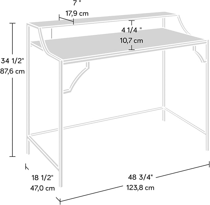 Sauder International Lux Writing Desk Sindoori Mango Finish