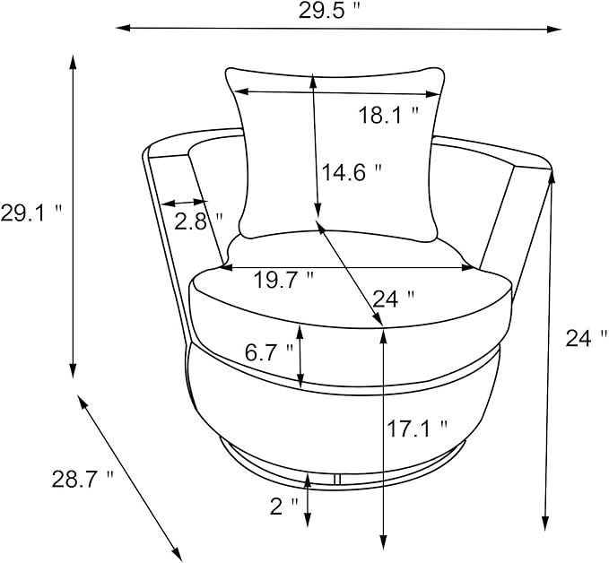 Swivel Accent ChairModern Comfy Round 360°Swievl Club ChairSwivel Barrel Chair for Living RoomBedroomHotelOfficeBeige