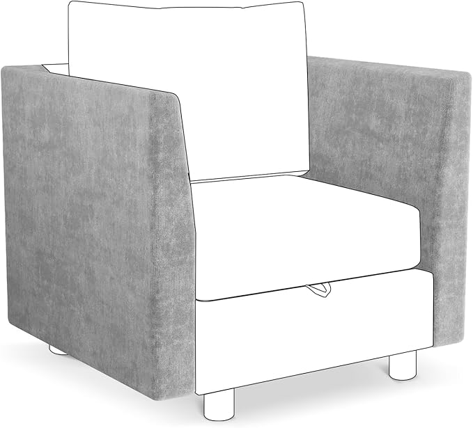 Apicizon Modular Sectional Sofa Armrest Backrest Module Couch Side Sectional Part Armrest/Backrest with USB Charging Ports Light Gray