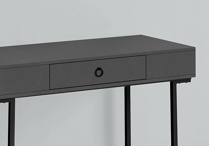 Computer Desk Home Office Laptop Storage Drawers 42 l Work Grey Laminate Black Metal Contemporary Modern