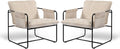 Modern Accent Chair Comfortable Living Room Chairs with Armrests Lounge Chair with Metal Frame Chenille Upholstered Bedroom Reading Chair