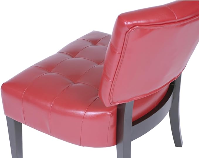 Contemporary Tufted Oversized Accent Chair with Plush Boucle Fabric and Faux Leather Options Kiln-Dried Hardwood Frame Deep Cushion Seat Ergonomic Back Support Versatile Living Room Chair (Red)