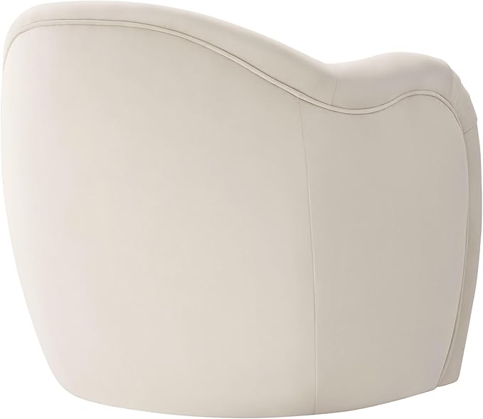 Modway Compose Barrel Chair with Performance Velvet Fabric in Alabaster – Upholstered Accent Armchair with Curved Backrest – Cozy Lounge Chair for Reading – Round Comfy Single Sofa Club Chair