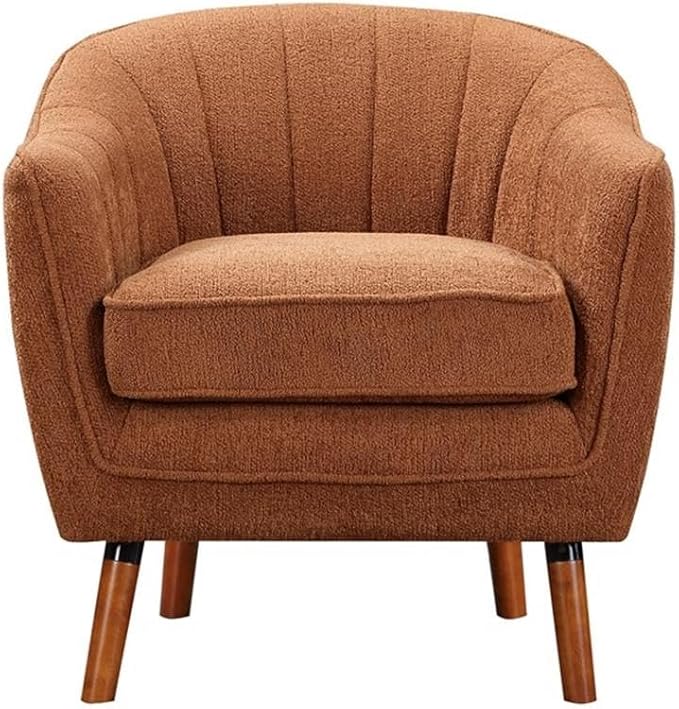 Lexicon Cutler Fabric Upholstered Accent Chair in Rust