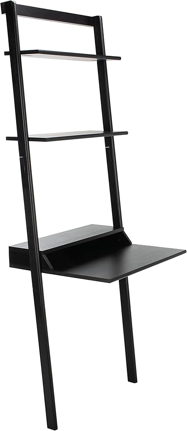 SAFAVIEH Home Collection Pamella Black 2-Shelf Computer Table Office Writing Leaning Desk