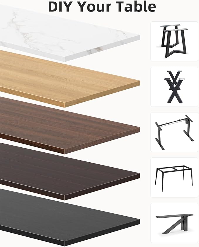 Universal 43 x 24 One-Piece Particle Board Table Top 1 Thick Desktop for Stand Up Height Adjustable Desk Frames Home Office Tabletop Countertop DIY Smokey Oak
