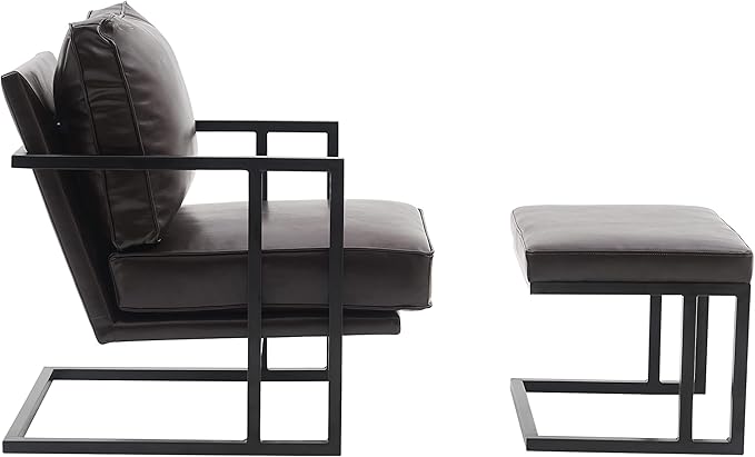 Recliner Sofa Chair PU Leather Living Room Chair Modern Style Soft and Comfortable Lounge Chair with Stool