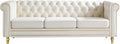 Homtique 84 Modern Sofa Couch for Living Room 3 Seater Couch Comfy Velvet Sofa Button Tufted Rolled Arms and Gold Legs Chesterfield for Home Studio/Office Bedroom Beige