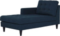 Modway Empress Mid-Century Modern Upholstered Fabric Corner Sofa In Oatmeal