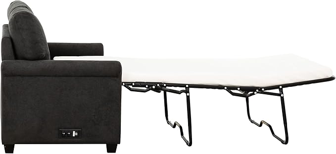Primo Convertible Twin Sleeper Sofa with USB Ports &amp Memory Foam Mattress – Stylish and Functional 54 in. Sofa Bed Compact Design Furniture Perfect for Small Spaces