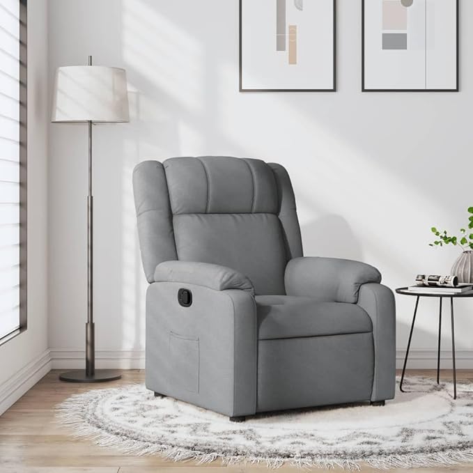 Fabic Recliner Sofa Chair for Adult Home Theater Sleeper Seating Single Sofa Home Theater Seating Comfy Living Room Single Sofa Chair Light Gray Fabric-29
