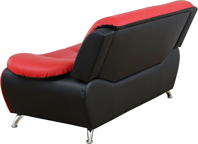 Living Room Furniture Set for Living Room Faux Leather Couch Sets Modern Couch for Apartment Home Office(LoveseatRed&ampBlack)