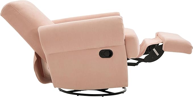 Merax Manual Recliner Sofa Swivel Recliner Rocker Chair with Adjustable Backrest for Living Room Bedroom or Nursery Pink