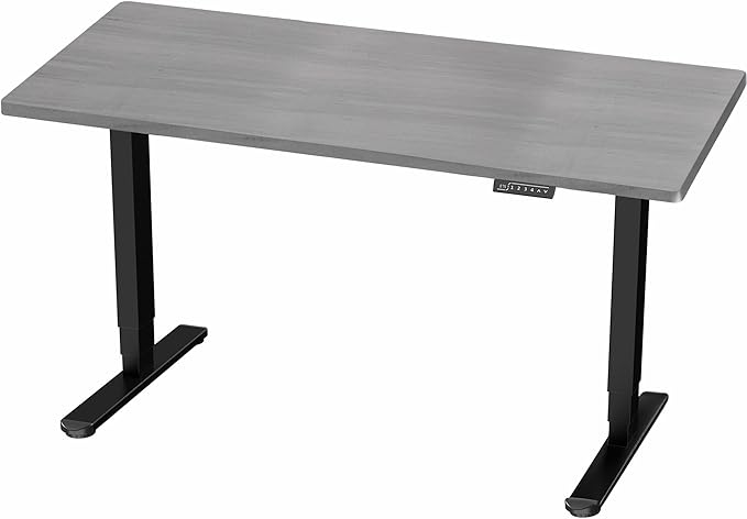 VIVO Electric 60 x 24 in Dual Motor Sit Stand Desk Memory Height Adjustment 2B Series Dark Gray Top Black Frame DESK-KIT-2B6G
