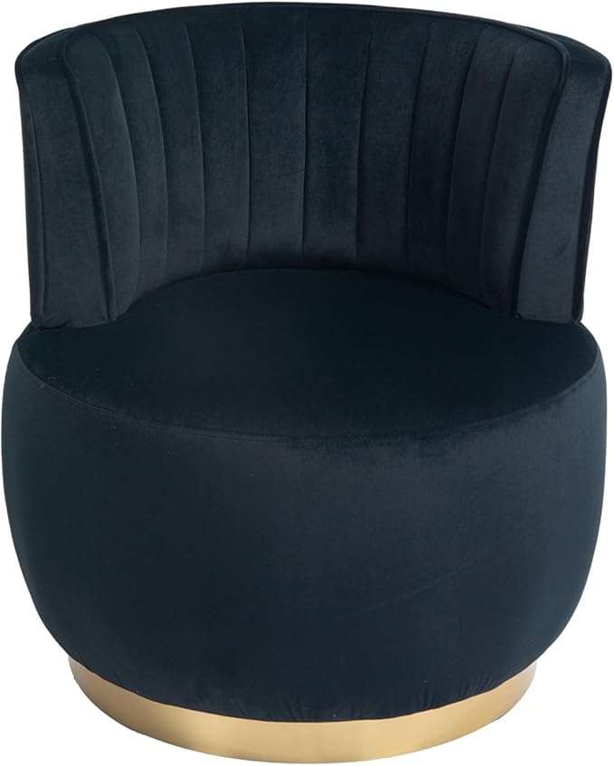 Swivel Barrel Chair 360 Degree Rotation Accent Chair for Living Room Comfy Round Velvet Armchair for Bedroom Office Lounge