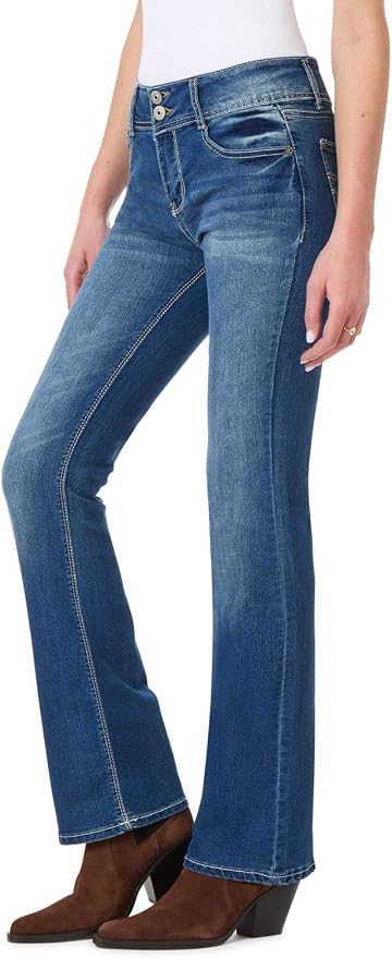 WallFlower Luscious Curvy Bootcut Jeans for Women Mid-Rise Insta Stretch Denim Size-Inclusive Juniors Jeans