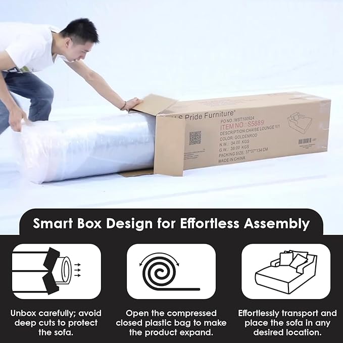 Container Furniture Chamden Oversized Chaise Lounge Chair Modern Corduroy Sofa Bed with Full Foam Cushioning Cozy Convertible Sleeper for Living Room or Bedroom Black