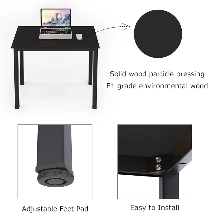 DlandHome 31.5 inch Computer Desk Home Office Table Writing Desk Study Table Gaming Desk Workstation Black