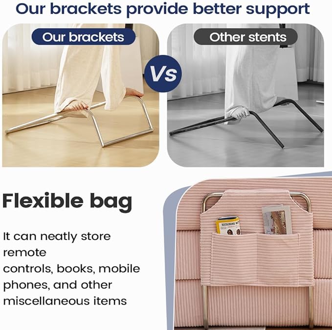 Folding Sofa Bed Convertable Corduroy Couch King Size Floor Sleeper 4-in-1 DIY Combination Modular Sofa Fold Out Futon Lounge Comfy Foldable Lazy cama for Living Room (Pink 80.15)