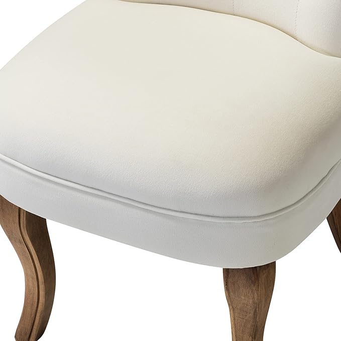 Modern Velvet Vanity Chair with with Solid Wood Legs Upholstered Vanity Stool with Low Back Small Makeup Chair Home Decor for Bedroom Living Room Dressing Table Women Girls