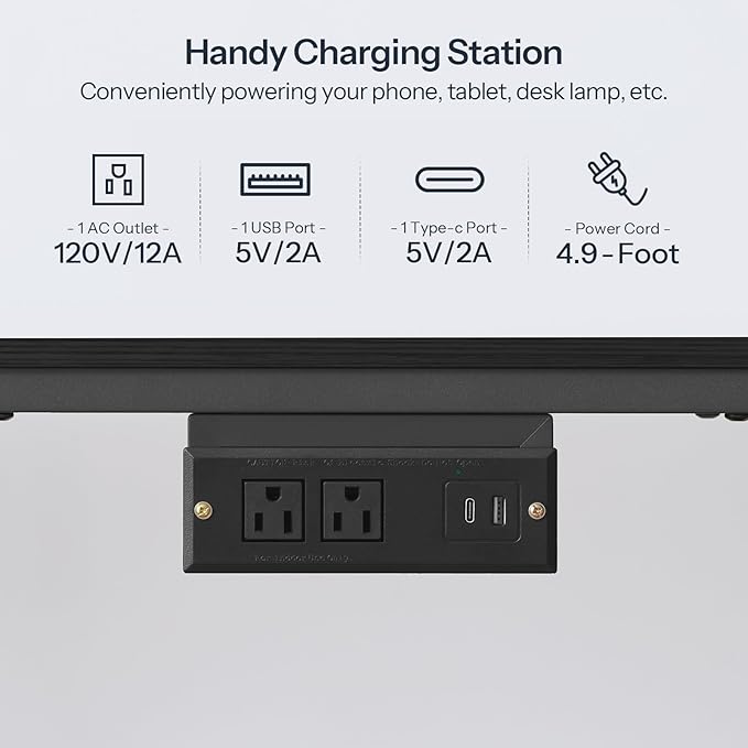 HOOBRO TV Stand with Charging Station to 55 Inches LED Entertainment Center Media TV Console Table with Open Storage Shelving for Living Room Bedroom Black BB122UDDS01