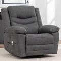 Power Swivel Rocker Recliner with Massage and Heat USB Port Infinite Position Oversized Electric Glider Rocking Chairs Living Room Soft Fabric Reclining Sofa Chair (Dark Grey Fabric)