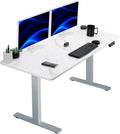 VIVO Electric Dry Erase 60 x 24 in Standing Desk Memory Height Adjustment 1B Series Holds 220 lbs White Marble Pattern Top Gray Frame DESK-KIT-1G6WM