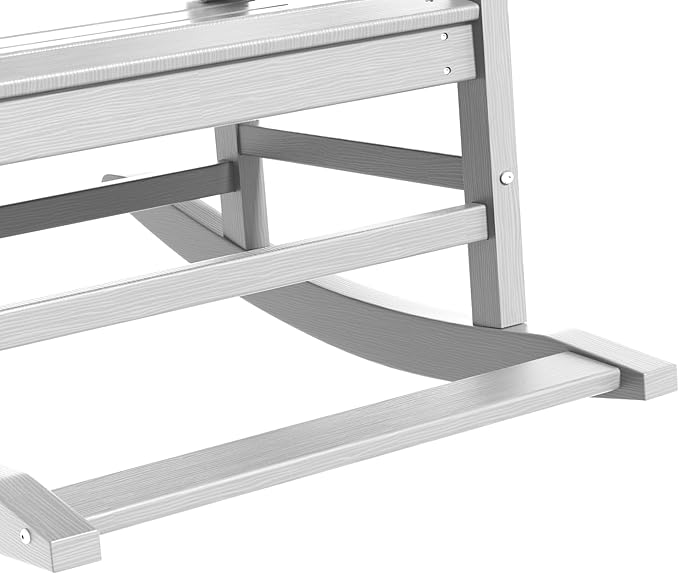 Rocking Chair Outdoor Rocking Chair for Adults HDPE Outdoor Chairs with Footboard All Weather Resistant Porch Rocker White