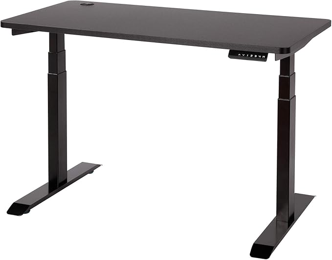 UNICOO Melamine 47.2 x 23.6 Inch Universal Table Top for Standard and Sit to Stand Height Adjustable Home and Office Desk Frames (Tabletop 47.2 - Black)