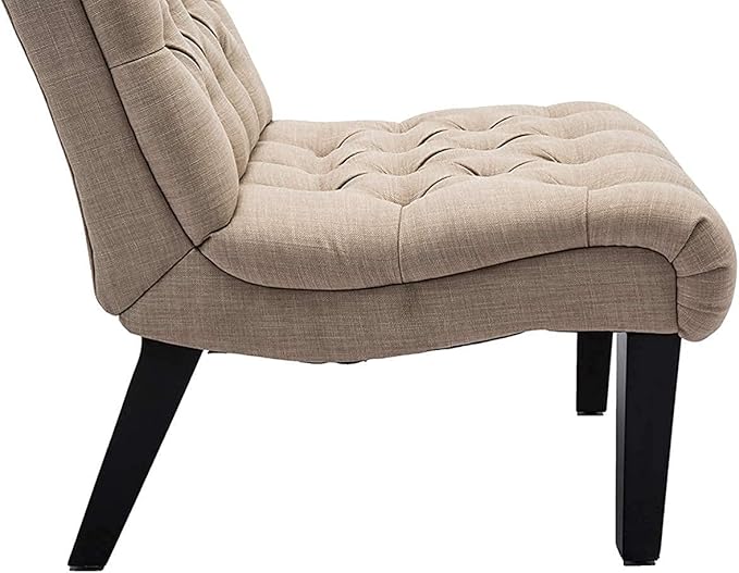 HAOBO Home Armless Accent Chair Button Tufted Slipper Chair Side Chair for Living Room Bedroom Funiture
