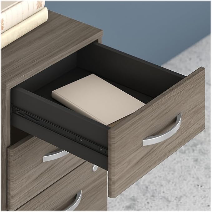 Bush Business Furniture Echo L Shaped Desk in Pure White