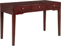 eHemco Solid Wood Library/Home Office Writing Desk with 3 Drawers Cherry