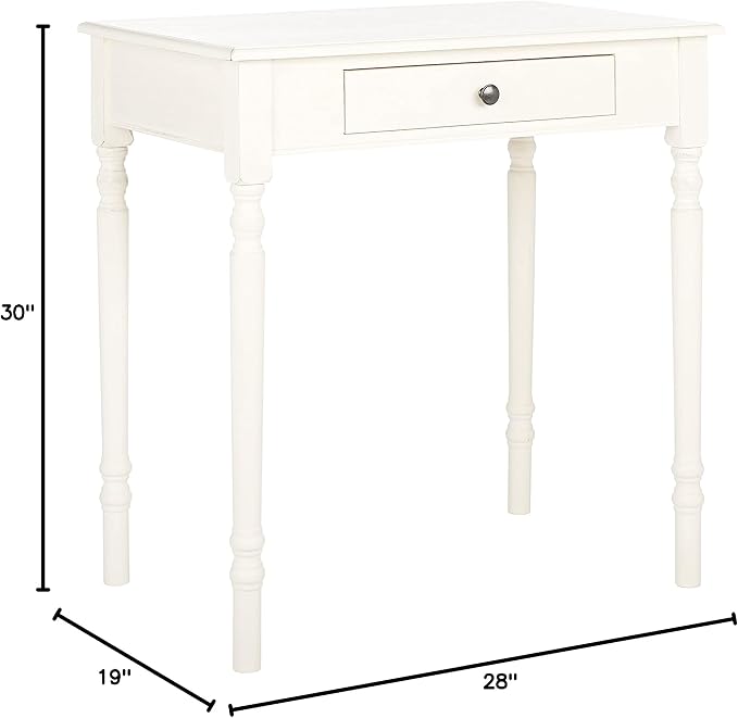 SAFAVIEH Home Collection Arina Distressed White 1-Drawer Computer Table Office Desk