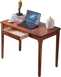 Solid Wood Desk with Drawers Home Office Desk for Small Spaces Gaming Work Study Desk Student PC Desk for Bedroom Easy to Assemble (Cherry Color 39.4 inch)