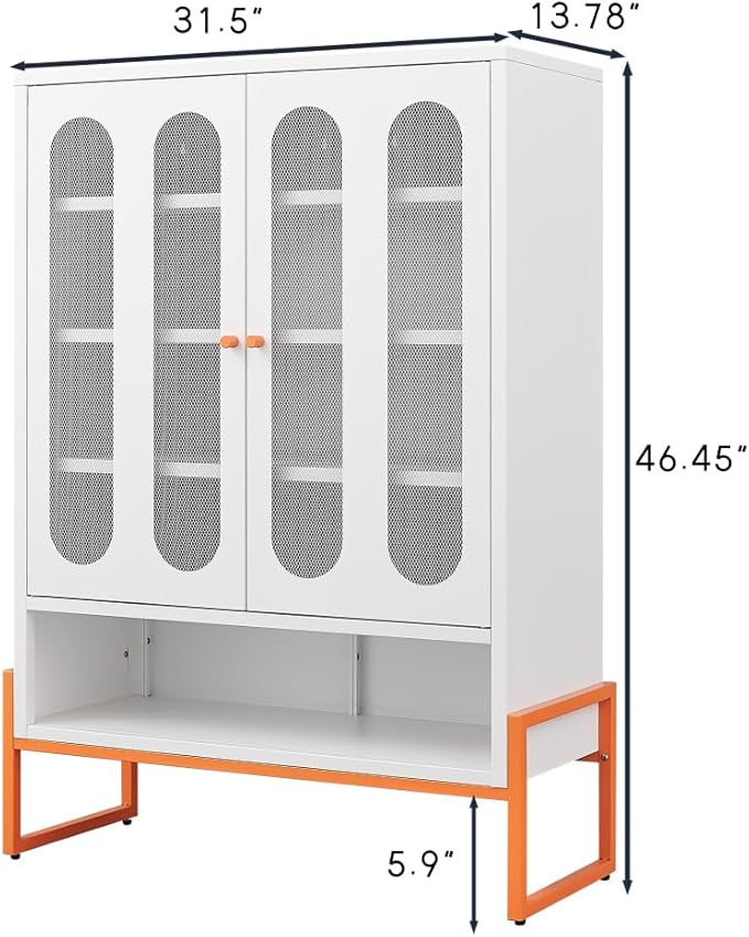 Suitable for Steel Storage cabinets in Living Rooms Kitchens and bedrooms and Office File Cabinet 2 Movable partitions (WG-White)
