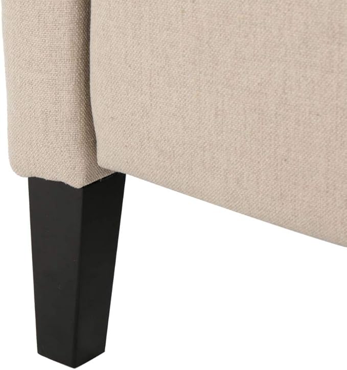 GDFStudio Westeros Traditional Wingback Fabric Recliner Chair (Wheat)