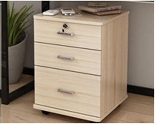 HASMI Filing Cabinet 3 Drawer Wooden Office Cabinet File Storage Cabinet with Lock Floor Stand Wheel Design Movable File Organizer Office Supplies Storage Cabinet (Color : E) yuqing2022