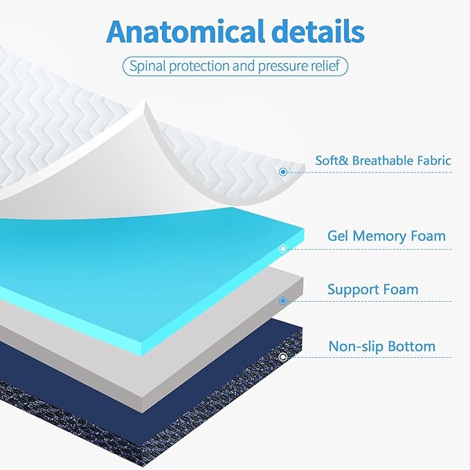 CYMULA Folding Mattress Single Size4 inch Memory Foam Tri-Fold Single Floor Mattress Topper with Breathable &amp Washable CoverLightweight Foldable Mat for CampingNaps and Guests(25×75×4)