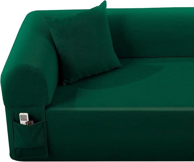 AC Pacific 3-Seater Sofa with Pillows &amp Storage – Low-Profile Hybrid Design Pocketed Springs &amp High-Density Foam Green Fabric Couch for Living Room Apartment Green