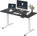 FLEXISPOT E6 3-Stage Dual Motor Electric Standing Desk 55 x 28 Sit Stand Up Desk Holds 220 lbs Adjustable Height w/Memory Presets One-Piece Black Desktop &amp White Frame Ships in 2 Boxes