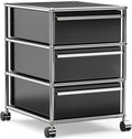 Steel Mobile File Cabinet for Office &amp Home with 360° Silent Wheels Smooth Drawer Slides Large Capacity Waterproof and Rust-Proof Stylish &amp Durable Storage Cabinet (3 Drawer Black)