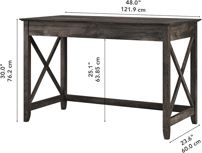 Bush Home Key West 48W Writing Desk in Dark Gray Hickory