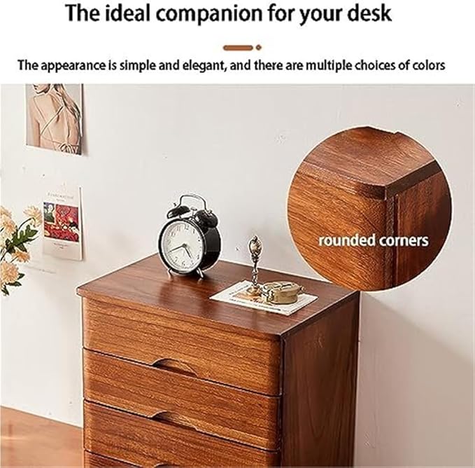 Solid Wood Desktop Drawer File Cabinet Office Storage Organizer for Computer Files and Supplies Single Color - 4-Drawer Version(2)