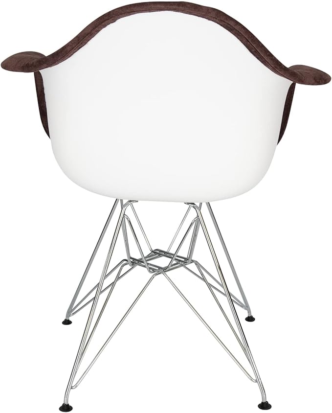 Maykoosh Velvet Accent Chair - Modern Eiffel Base Living Room Chair - Elegant Metal &amp Wood Design