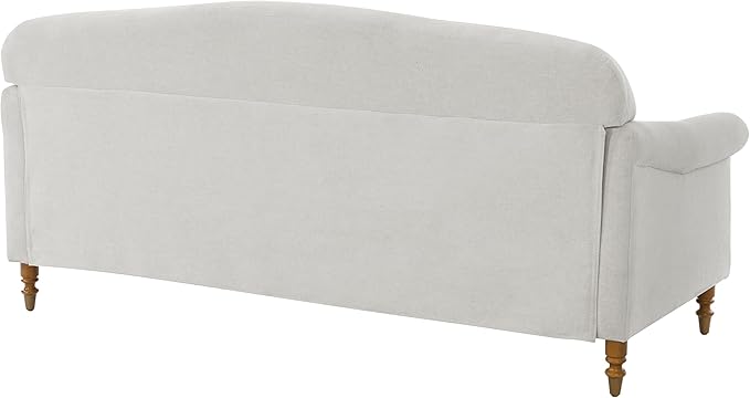 Christopher Knight Home Sola 77.5'' Modern Chenille Upholstered Loveseat Sofa with Rolled Armrest and Rubberwood Frame 2-Seater Home Sofa Living Room Comfy Couch for Hotel/Apartment Light Grey