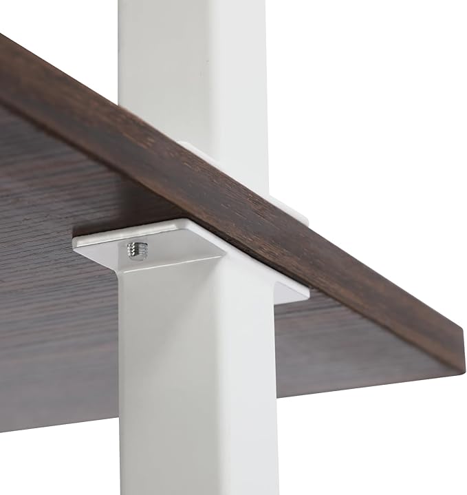 Wall Mount Floating Desk with 3-Tier Storage Shelves 72.5in Stepped Indoor Office Desk Modern Storage Writing Table for Small Spaces Home Office &amp Living Room (Brown/White)