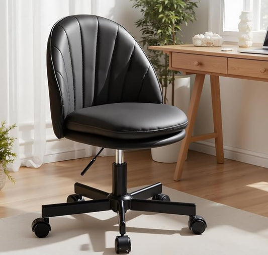 COMHOMA Vanity Chair with PU Leather Small Tall Armless Chair with Back Cute Candy Chair for Girls Gift Living Room/Makeup Room/Bedroom/Kitchen (Height Use: Adjustable from Desk to Bar Height)