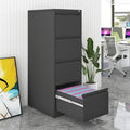 4 Drawer File Cabinet with LockMetal Vertical Filing Storage Cabinet Organizer for Home Office Under Desk Small Locking DrawersAssembly RequiredBlack