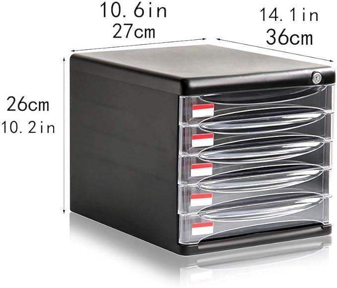 File cabinets Filing Cabinet dividers 5 Drawer A4 Desktop Plastic File Classification Data Storage Box 27X36X26cm Bookcase