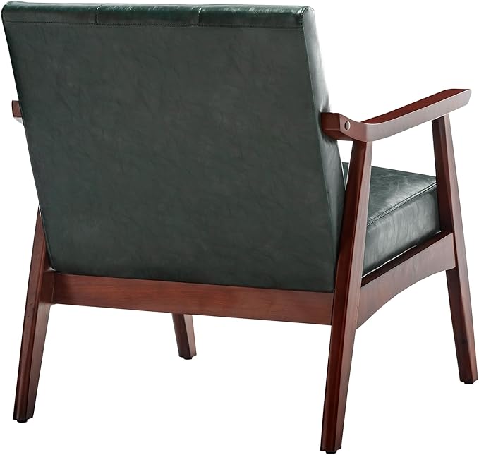 Convenience Concepts Take a Seat Natalie Accent Chair 28.5 L x 27.5 W x 31 H Hunter Green Faux Leather/Espresso